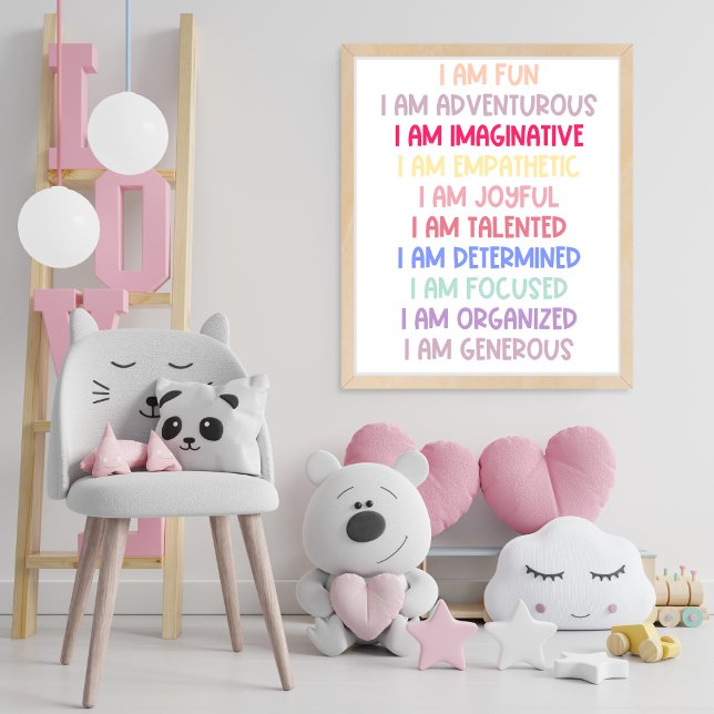 Poster Je suis Fun Affirmation pour les enfants (Créateur téléchargé)