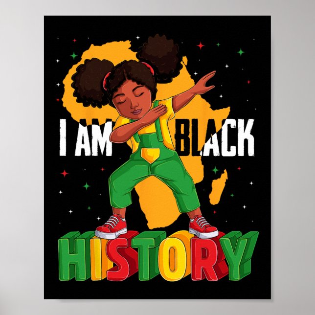 Poster Je Suis Histoire Noire Enfants Filles Femmes Histo (Devant)