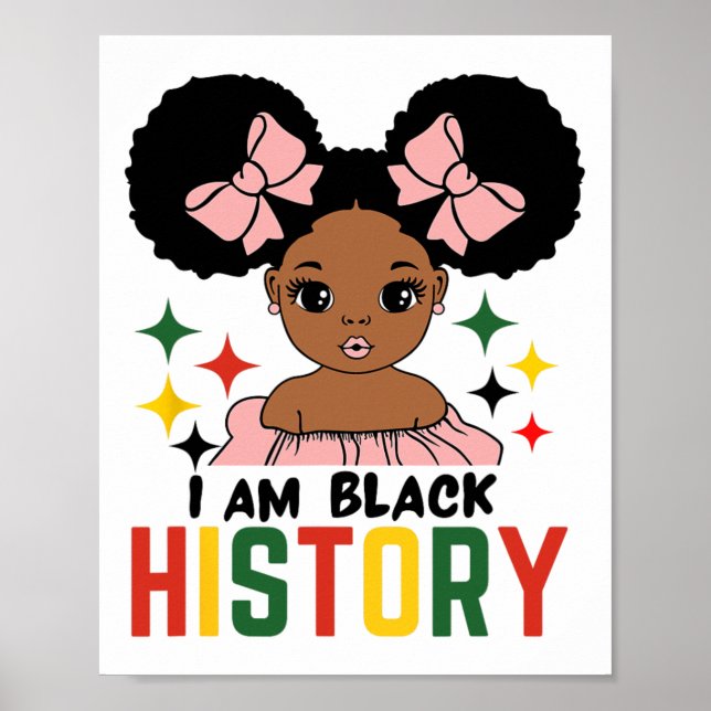 Poster Je Suis Histoire Noire Enfants Filles Histoire Noi (Devant)