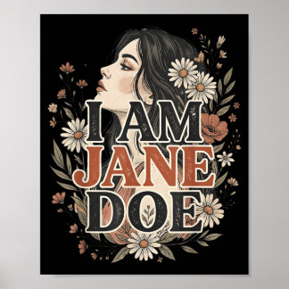 Poster Je Suis Jane Doe Je Soutiens Les Femmes Floral Fém