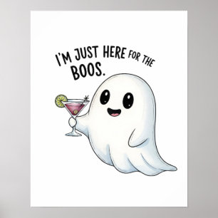 Poster Je suis juste ici pour l'Halloween de Boos
