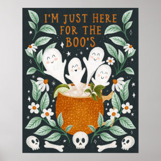 Poster 'Je suis juste là pour le Booze' - Halloween Print
