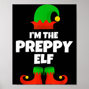 Poster Je suis la famille d'elfe prépa Pyjama Noël Drôle 