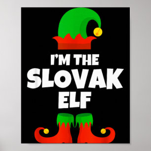 Poster Je suis la famille d'elfes slovaques Pajama Noël d