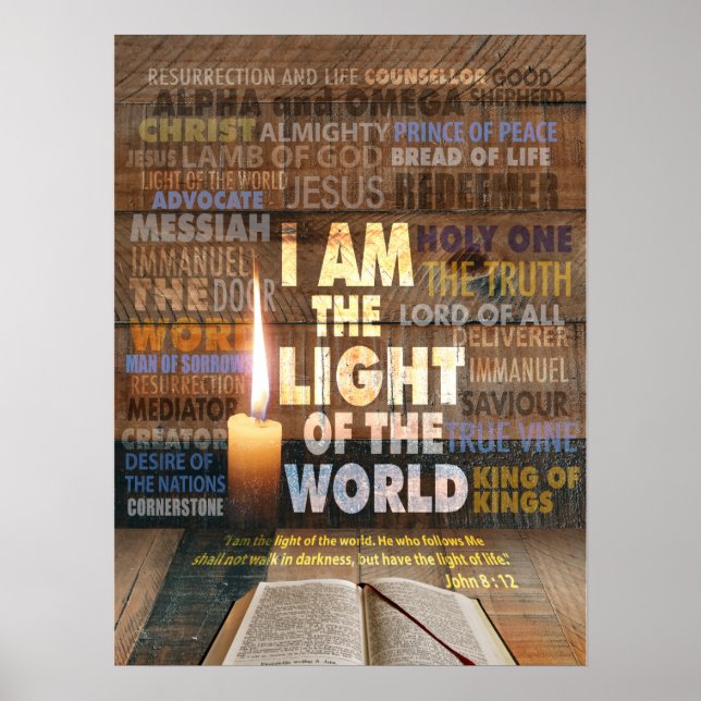 Poster Je suis la Lumière du Monde - Jean 8:12 (Devant)