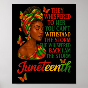 Poster Je Suis La Tempête Juneteenth Afro Femmes Noires H