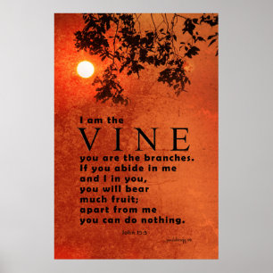 Poster Je suis la Vigne ... (Écriture : Jean 15:5)