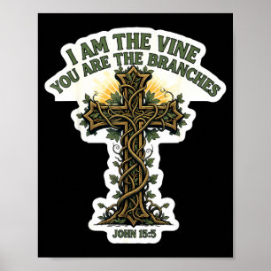 Poster Je suis la vigne, vous êtes les branches Bible chr