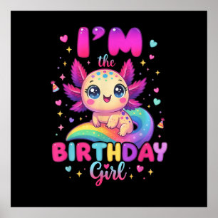 Poster Je suis l'Axolotl de la fille d'anniversaire