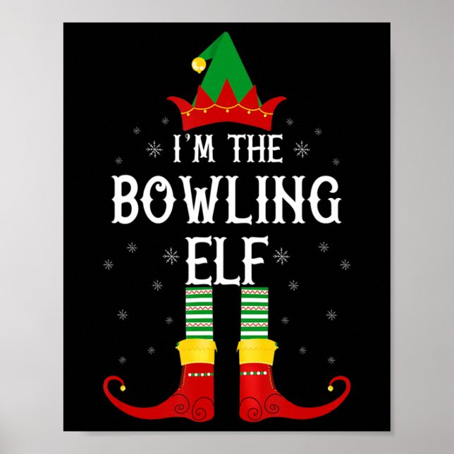 Poster Je suis le Bowling Elf Family Group Noël (Devant)