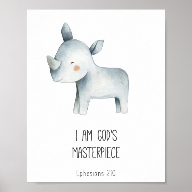 Poster Je suis le chef-d'oeuvre de Dieu Bible Verse Enfan (Devant)