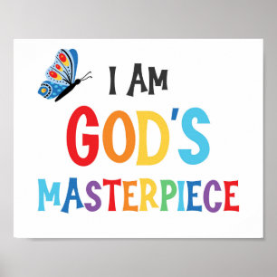 Poster Je suis le chef-d'oeuvre de Dieu pour les enfants 
