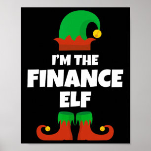 Poster Je suis le lutin des finances Famille Pyjama Noël