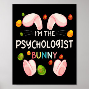 Poster Je suis le psychologue lapin drôle famille apparié