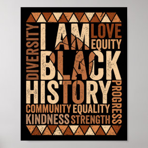 Poster Je suis l'histoire noire Afro-Américaine Histoire