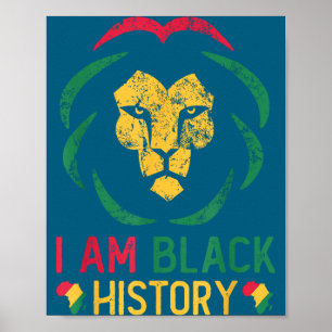 Poster Je suis l'histoire noire fierté noire afro-américa
