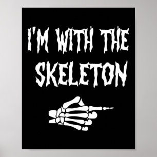 Poster Je suis mignon avec des couples d'Halloween squele