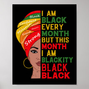 Poster Je suis noir chaque mois mais ce mois-ci je suis n