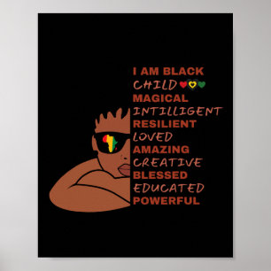Poster Je Suis Noir Histoire Mois Enfants Garçons Afrique