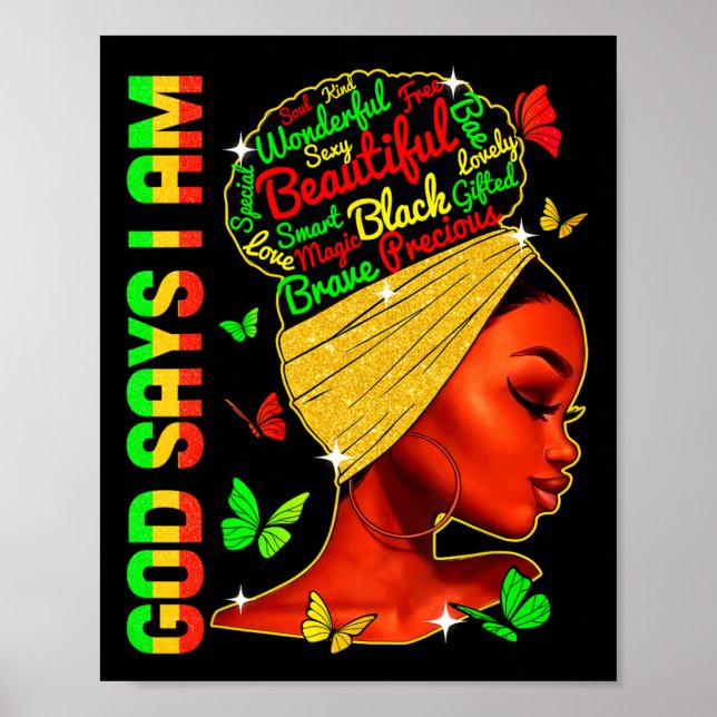 Poster Je Suis Noir Melanin Noir Histoire Mois Junete (Devant)