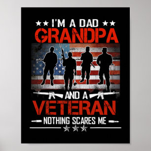 Poster Je Suis Papa Grand-Père Fier Fête des pères Vétéri