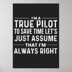 Poster Je suis pilote - Pour gagner du temps, supposons s