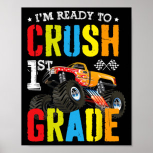 Poster Je suis prêt à écraser le camion monstre garçon de
