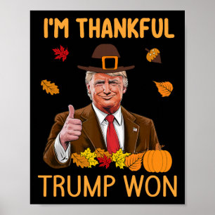 Poster Je suis reconnaissant que Trump ait gagné la dinde