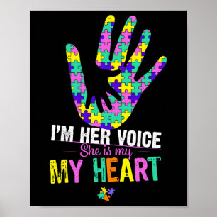 Poster Je suis sa voix Elle est mon coeur Autisme Maman P