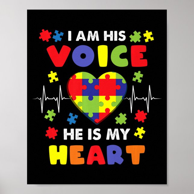 Poster Je Suis Sa Voix Il Est Mon Coeur Sensibilisation s (Devant)