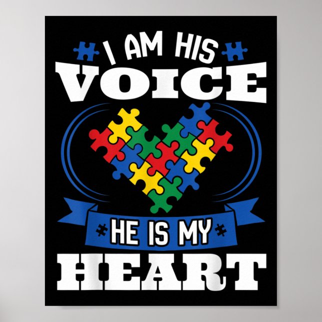 Poster Je Suis Sa Voix Il Est Mon Coeur Sensibilisation s (Devant)