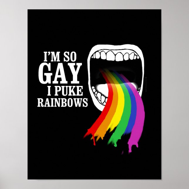 Poster Je suis si gay, je vomis Rainbows (Devant)