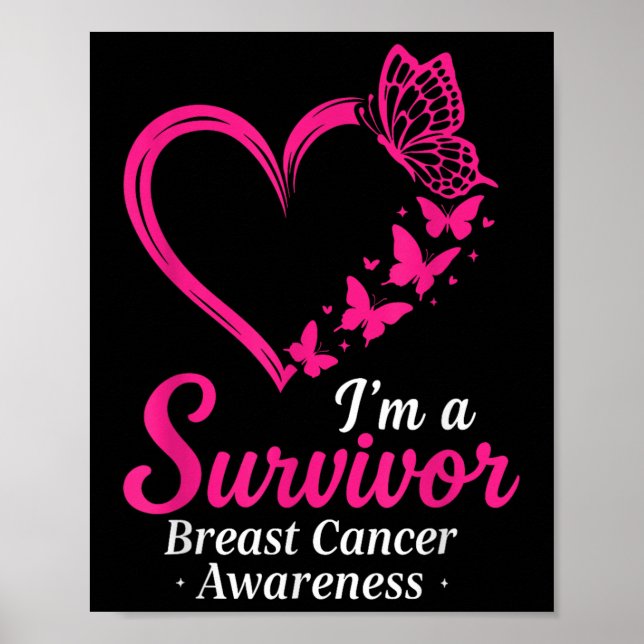 Poster Je Suis Survivante Sensibilisation Au Cancer Du Se (Devant)