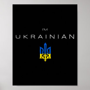Poster Je suis ukrainien - Je suis d'Ukraine Drapeau Tryz