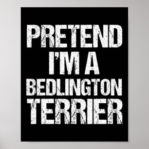 Poster Je suis un chien d'Halloween Bedlington Terrier dr