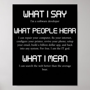 Poster Je suis un développeur de logiciels programmation