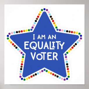 Poster Je suis un électeur d'égalité ! LGBTQ+ Rainbow Sta