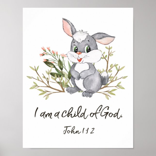 Poster Je Suis Un Enfant De Dieu, Enfants Bible Verse, Éc (Devant)