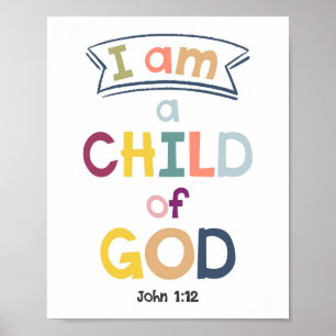 Poster Je Suis Un Enfant De Dieu Enfants Christian Poste 