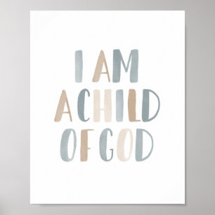 Poster Je suis un Enfant de Dieu Salle Garçons