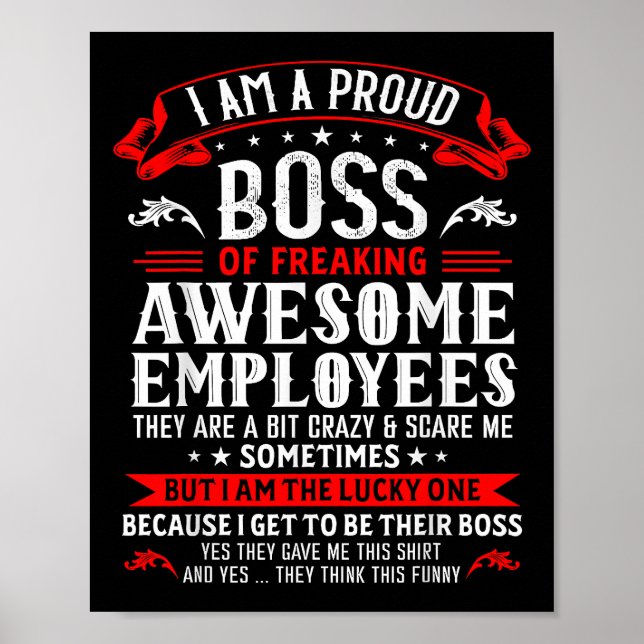 Poster Je Suis Un Fier Chef De Freaking Employés Géniaux  (Devant)