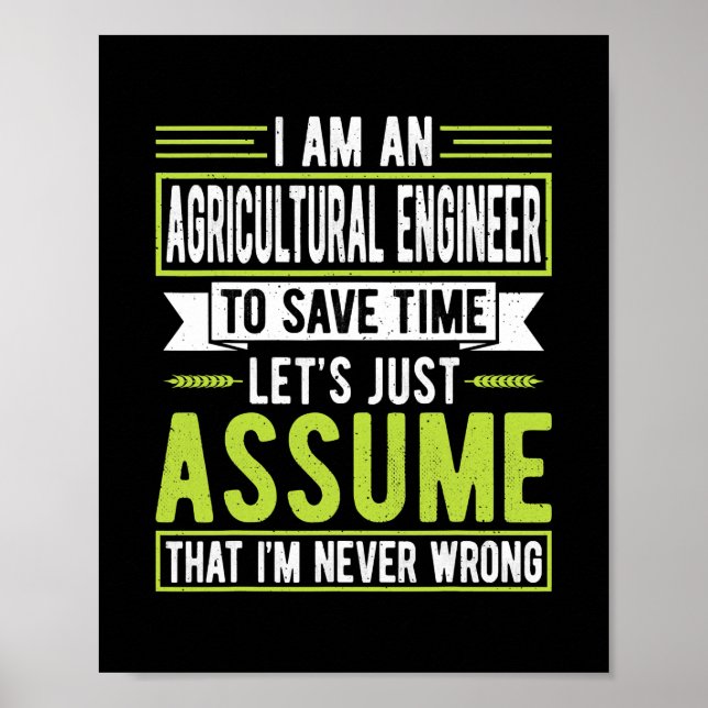 Poster Je suis un ingénieur agricole Funny Farmer Farming (Devant)