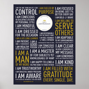Poster Je Suis Un Manifeste De Gentleman (18x23 pouces) P