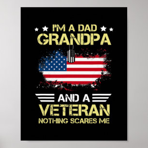 Poster Je suis un papa grand-père Fête des pères vétéran