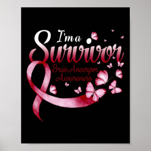 Poster Je suis un survivant Cerveau Aneurysme de sensibil