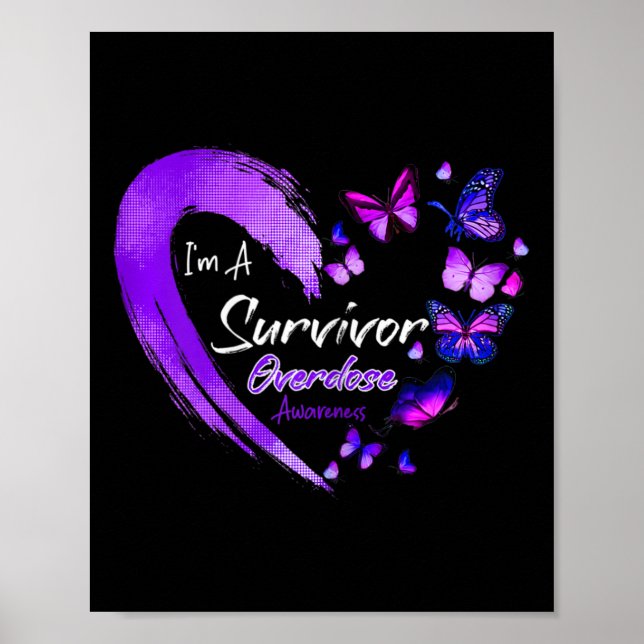 Poster Je suis Un Survivant Surdose Sensibilisation Papil (Devant)