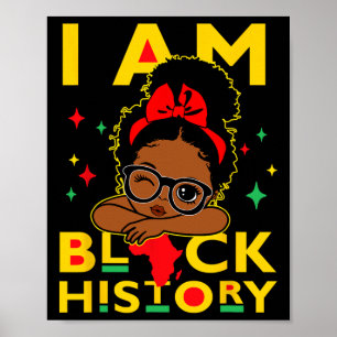 Poster Je suis un t-shirt d'histoire noire pour les enfan