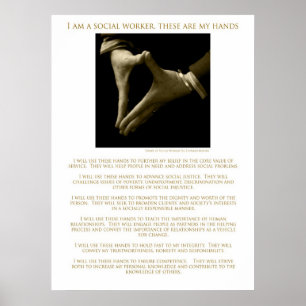 Poster Je Suis Un Travailleur Social, Ce Sont Mes Mains !