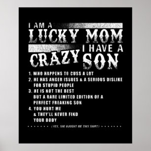 Poster Je Suis Une Chanceuse Maman J'Ai Un Fils Fou
