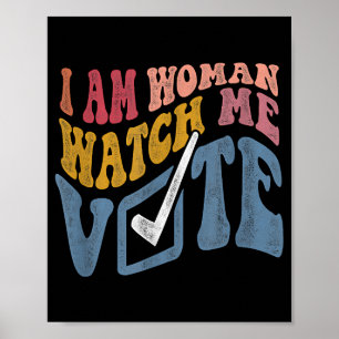 Poster Je Suis Une Femme Me Regarder Vote 2024 Vague Bleu